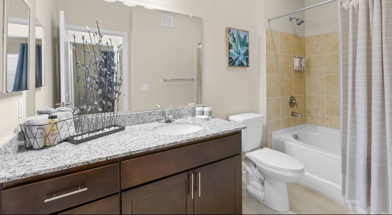 Spacious bathrooms with everything you need spacious well-lit bathroom