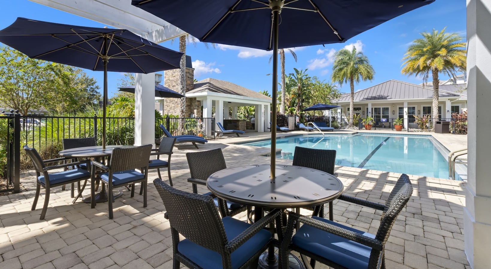 Quick access to state-of-the-art amenities poolside lounge area