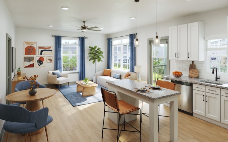 kitchen to living