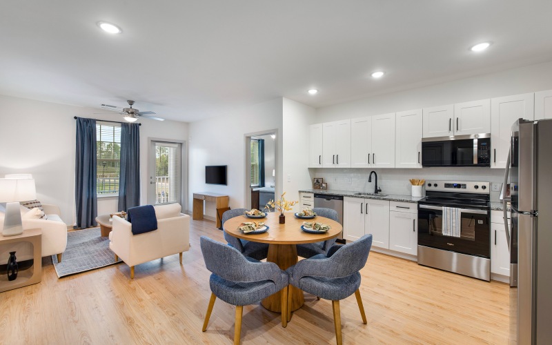 Well-lit kitchen with ample counter space