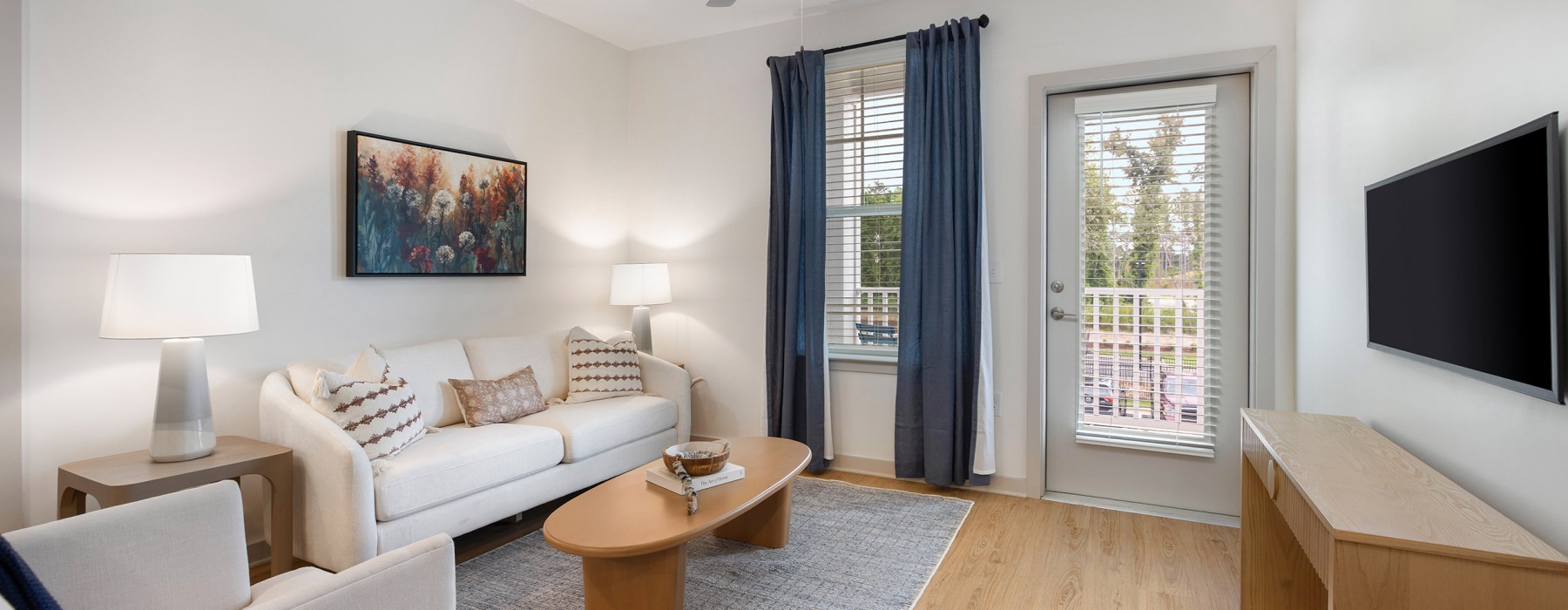 Open space living area with natural lighting