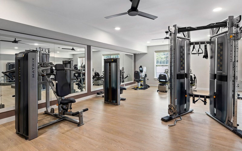 gym with exercise equipment