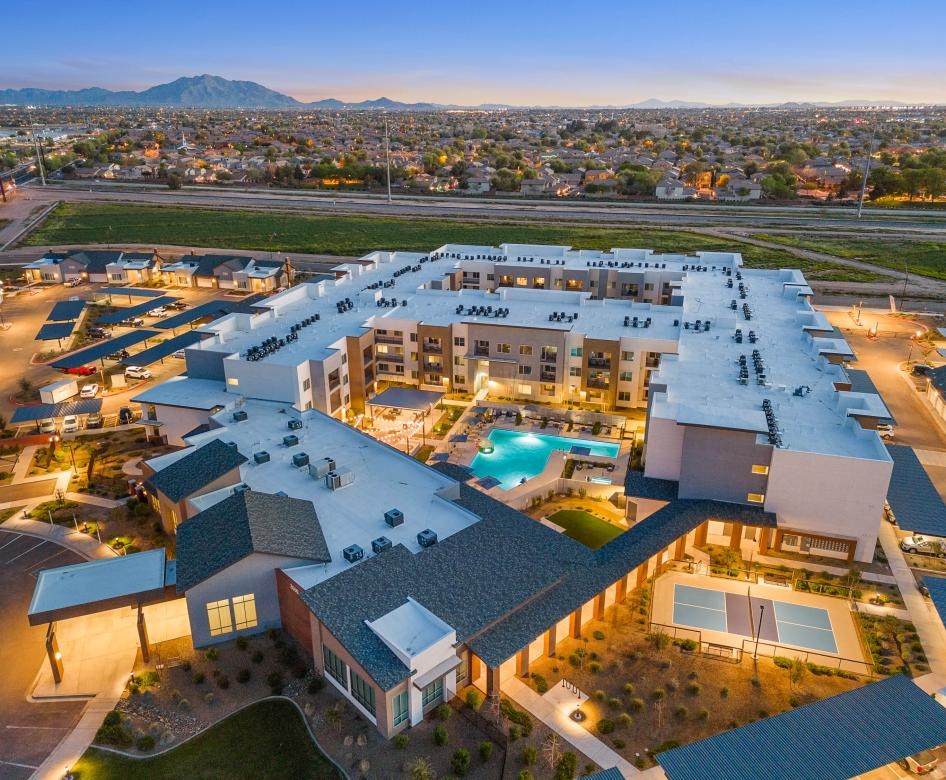 a high angle view of a building
