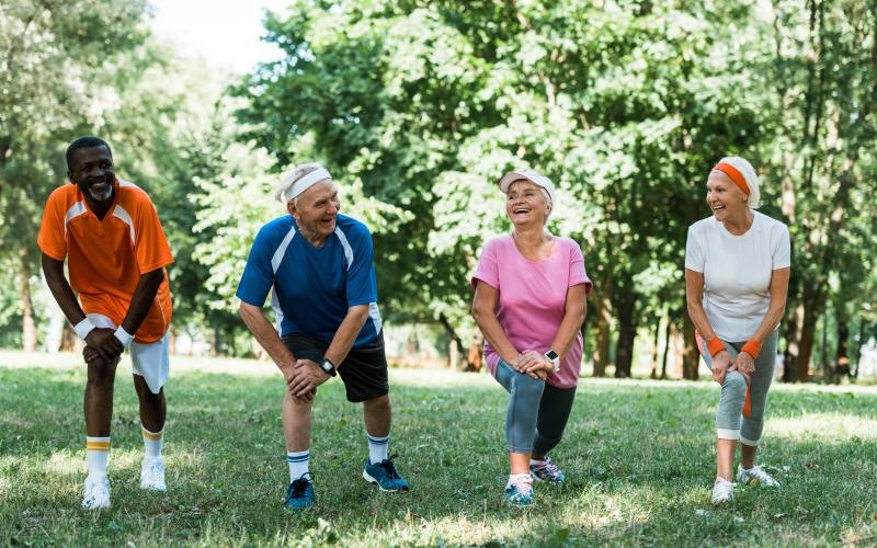 a group of people on a field
