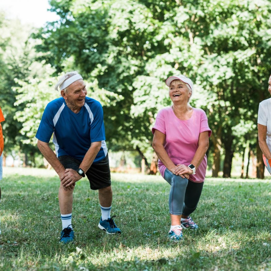 a group of people on a field