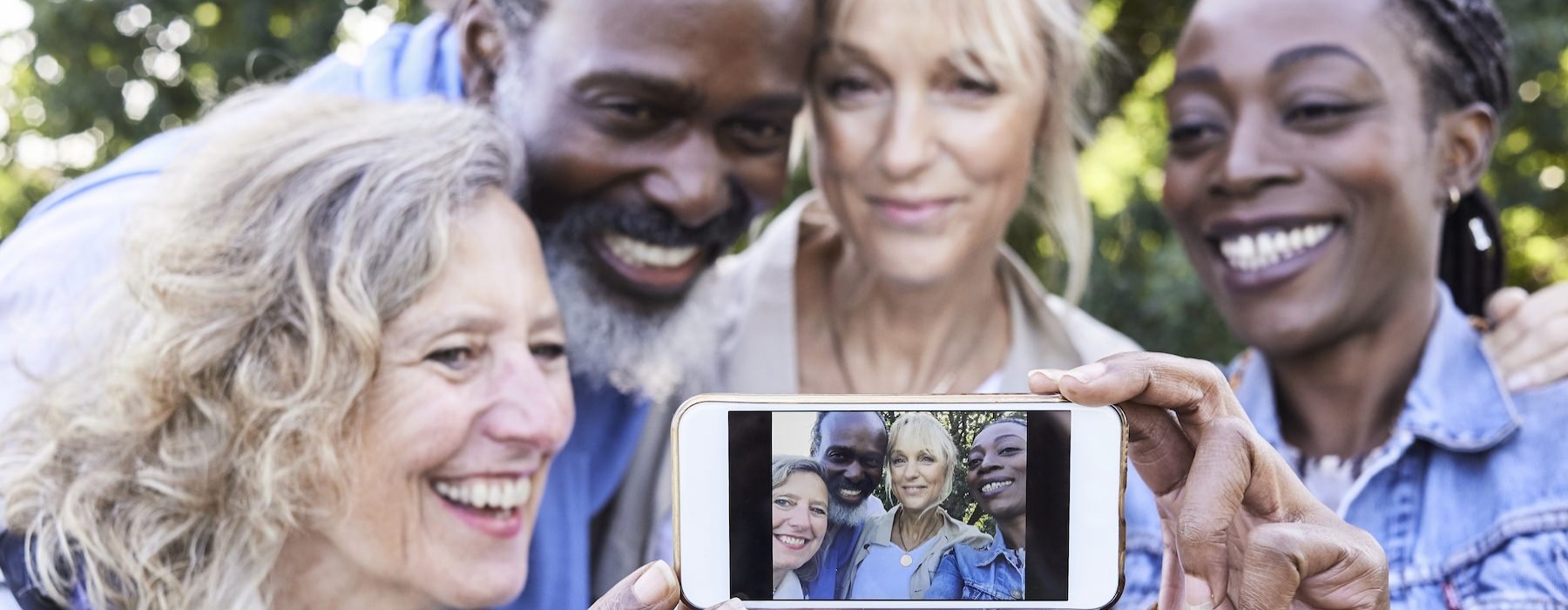 a group of residents taking a selfie