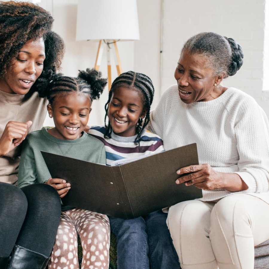 The essence of exceptional living a family sitting on a couch