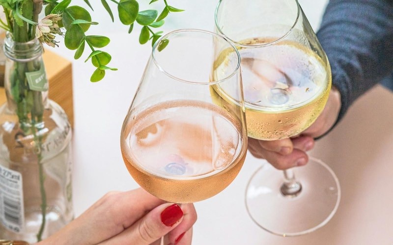 a people holding glasses of wine