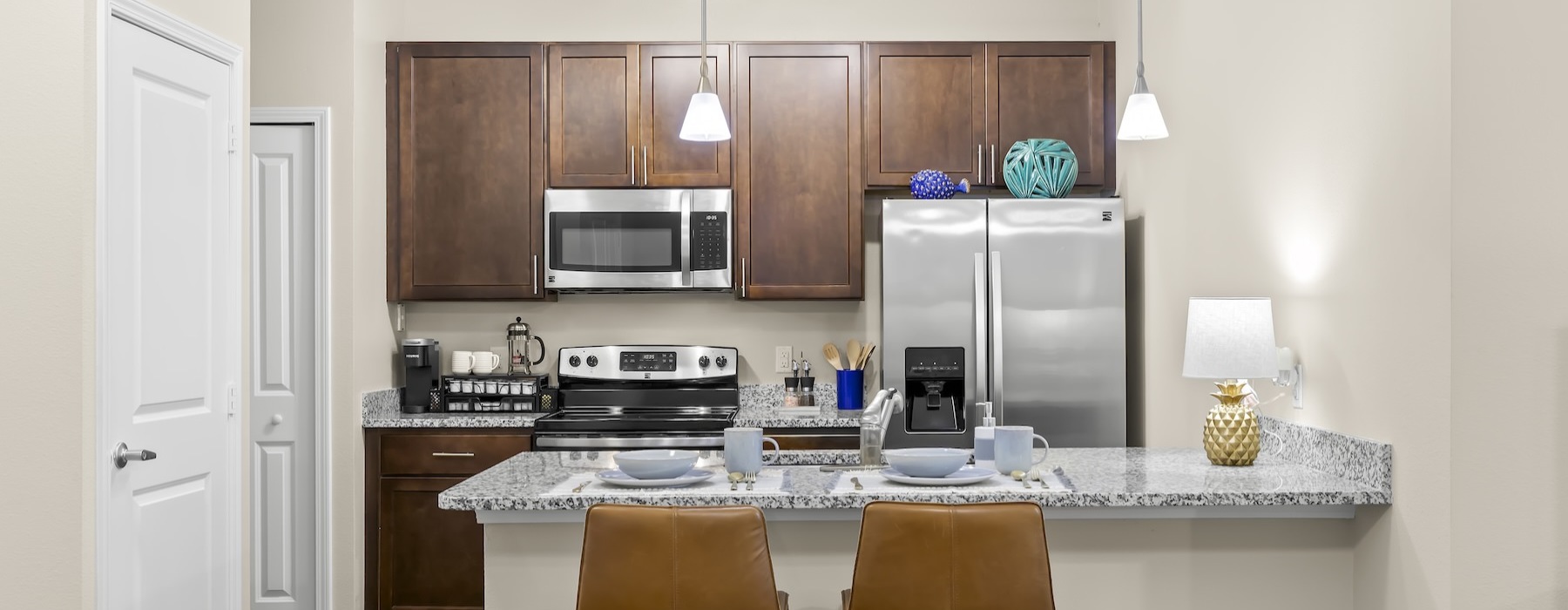 Well-lit kitchen with ample counter space
