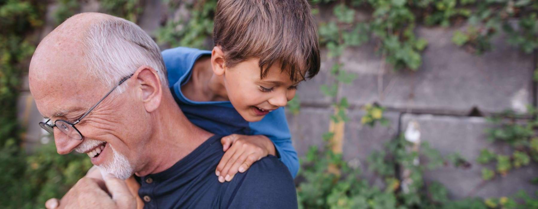 a man holding a child