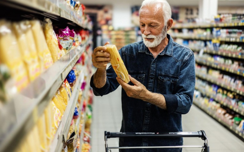 a person grocery shopping