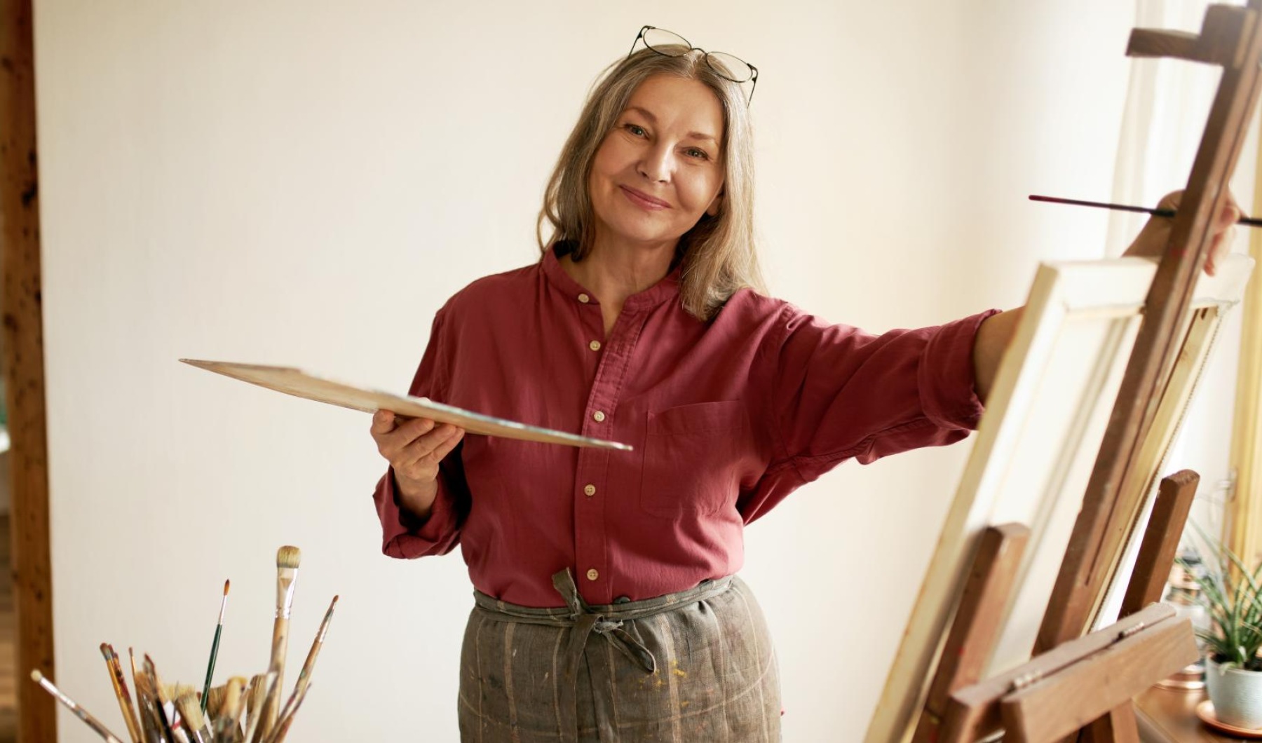 a person painting a picture