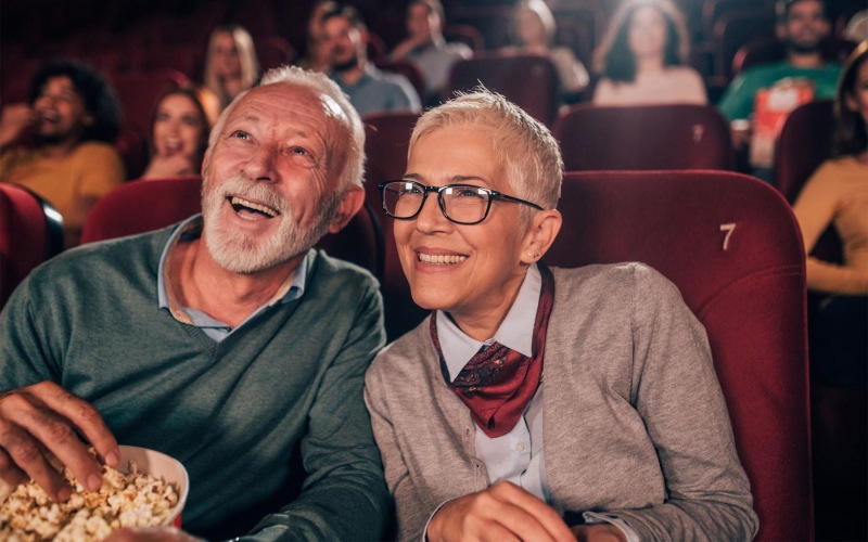 a couple at a movie theater
